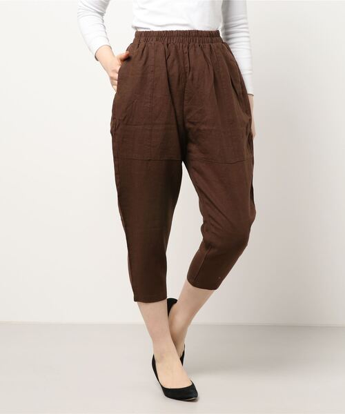 aimoha（アイモハ）の「綿麻ゆったり9分丈パンツ（その他パンツ・レディース・モカ/オレンジ/グリーン/ベージュ/ブラック/ホワイト・FREE）」の13枚目の写真