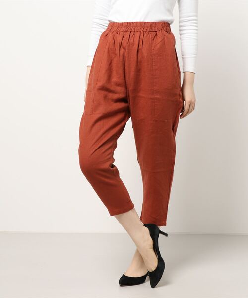 aimoha（アイモハ）の「綿麻ゆったり9分丈パンツ（その他パンツ・レディース・モカ/オレンジ/グリーン/ベージュ/ブラック/ホワイト・FREE）」の16枚目の写真