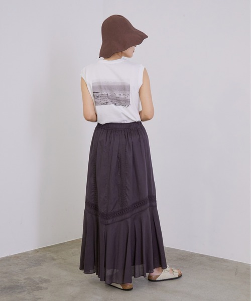 MADEMOISELLE ROPE'（マドモアゼル ロペ）の「ボンボヤージュノースリーブTシャツ（Tシャツ/カットソー・レディース・グレー/ピンク・38）」の10枚目の写真