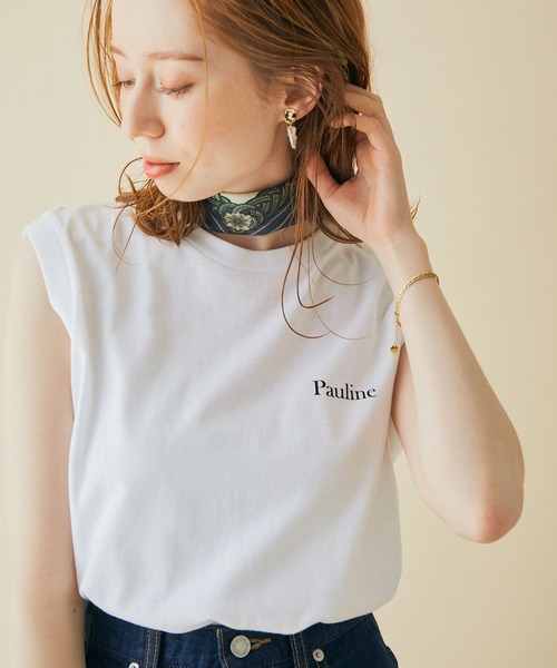 MADEMOISELLE ROPE'（マドモアゼル ロペ）の「ボンボヤージュノースリーブTシャツ（Tシャツ/カットソー・レディース・グレー/ピンク・38）」の22枚目の写真