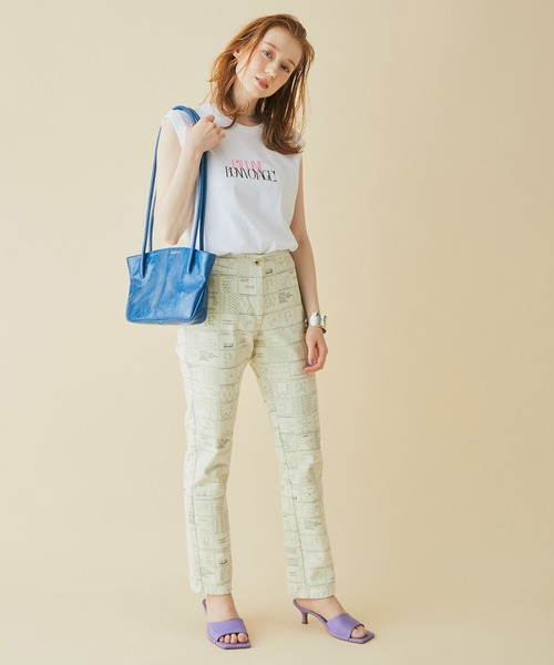 MADEMOISELLE ROPE'（マドモアゼル ロペ）の「ボンボヤージュノースリーブTシャツ（Tシャツ/カットソー・レディース・グレー/ピンク・38）」の17枚目の写真