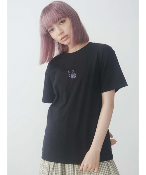 merry jenny（メリージェニー）の「福 Tee（Tシャツ/カットソー・レディース・ブラック/ブラウン/オフホワイト・FREE）」の2枚目の写真