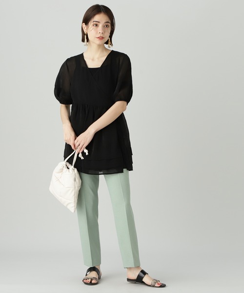 N.（N. Natural Beauty Basic）（エヌエヌナチュラルビューティーベーシック）の「カシュクールチュニックブラウス（シャツ/ブラウス・レディース・ブラック/ホワイト系その他/ブルー系その他・MEDIUM）」の22枚目の写真