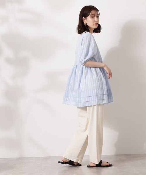 「N.（N. Natural Beauty Basic）」 半袖ブラウス MEDIUM ベージュ レディース ボウタイ風半袖ブラウス(504617797) | エヌナチュラルビューティ