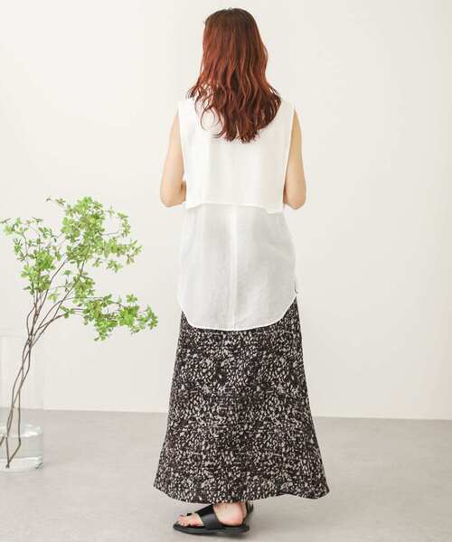 SENSE OF PLACE by URBAN RESEARCH(センスオブプレイスバイアーバンリサーチ)の「ピンタックレイヤードノースリーブシャツ(シャツ/ブラウス・レディース・グリーン/オフホワイト/ブラック・ONE)」の10枚目の写真