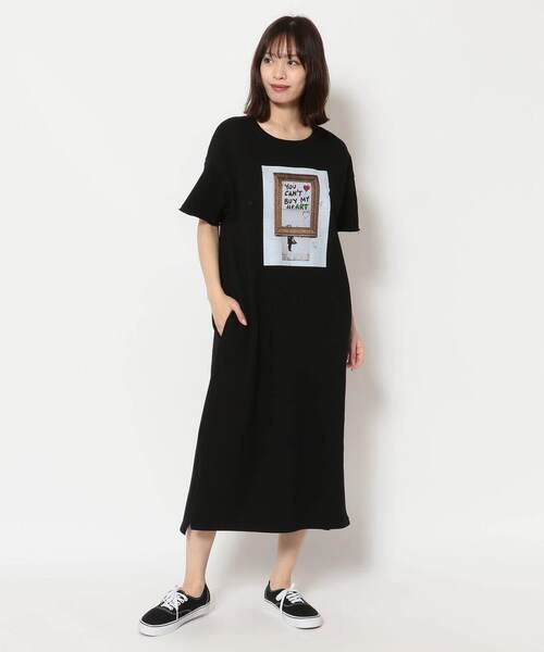 Kare/ME（カーミー）の「Kare/ME（カーミー）別注BK HEART SS ワンピース（ワンピース・レディース・ブラック/ホワイト・FREE）」の4枚目の写真