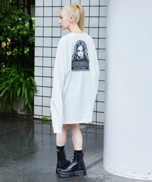 X-girl | LEOPARD FACE L/S TEE DRESS(ワンピース)