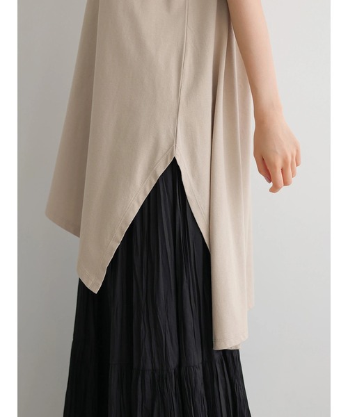 AMERICAN HOLIC(アメリカンホリック)の「前後差ノースリーブカットチュニック(Tシャツ/カットソー・レディース・グレイッシュベージュ/チャコールグレー/オフホワイト/ライトグリーン・L/M)」の19枚目の写真