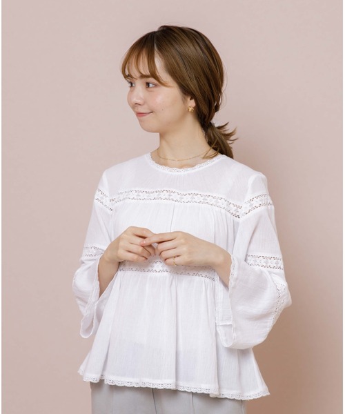 flower（フラワー）の「ミスティレースブラウス（シャツ/ブラウス・レディース・ブラック/ホワイト・FREE）」の17枚目の写真