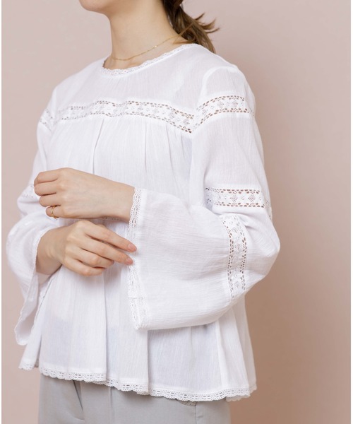 flower（フラワー）の「ミスティレースブラウス（シャツ/ブラウス・レディース・ブラック/ホワイト・FREE）」の15枚目の写真