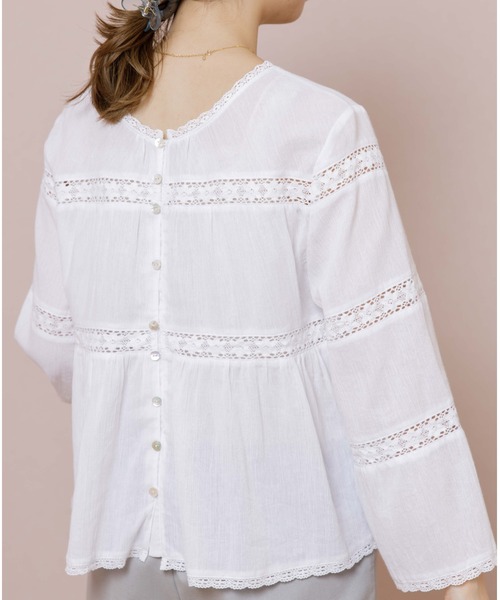 flower（フラワー）の「ミスティレースブラウス（シャツ/ブラウス・レディース・ブラック/ホワイト・FREE）」の8枚目の写真