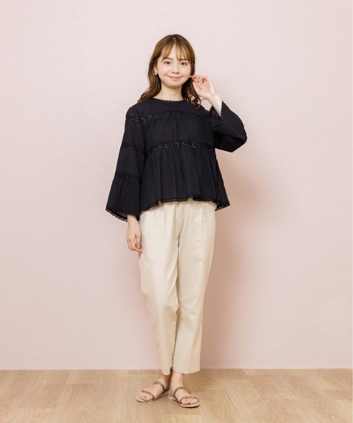 flower（フラワー）の「ミスティレースブラウス（シャツ/ブラウス・レディース・ブラック/ホワイト・FREE）」の4枚目の写真