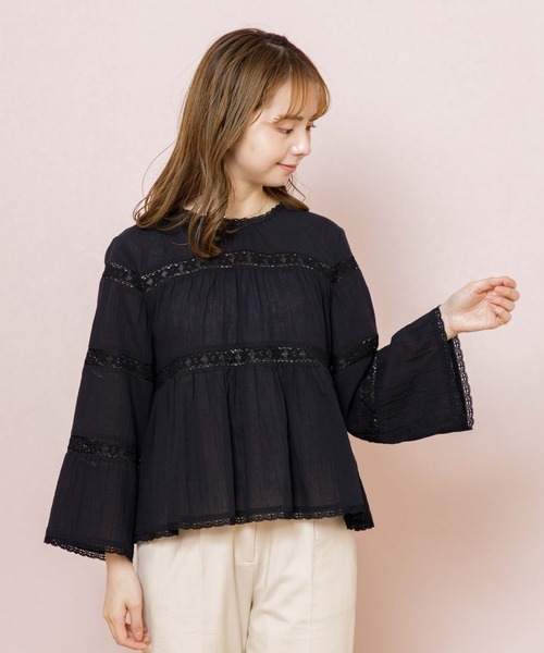 flower（フラワー）の「ミスティレースブラウス（シャツ/ブラウス・レディース・ブラック/ホワイト・FREE）」の14枚目の写真