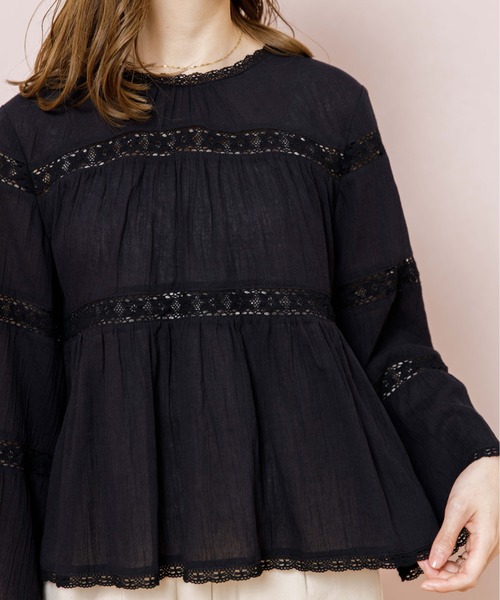 flower（フラワー）の「ミスティレースブラウス（シャツ/ブラウス・レディース・ブラック/ホワイト・FREE）」の12枚目の写真