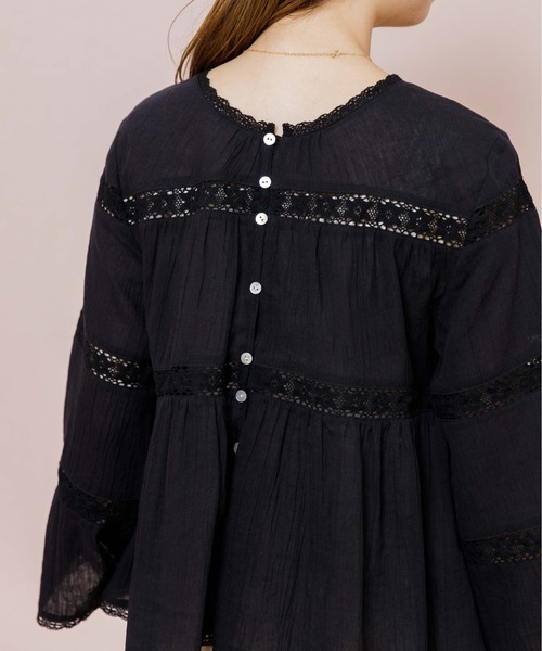 flower（フラワー）の「ミスティレースブラウス（シャツ/ブラウス・レディース・ブラック/ホワイト・FREE）」の10枚目の写真