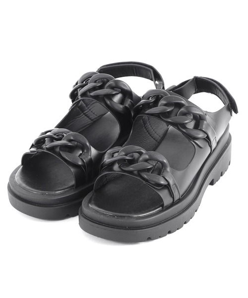 Figments(フィグメンツ)の「チェーンサンダル(サンダル・レディース・ホワイト/ブラック・SMALL/MEDIUM)」の4枚目の写真