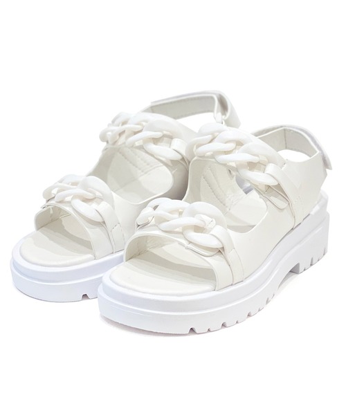 Figments(フィグメンツ)の「チェーンサンダル(サンダル・レディース・ホワイト/ブラック・SMALL/MEDIUM)」の12枚目の写真