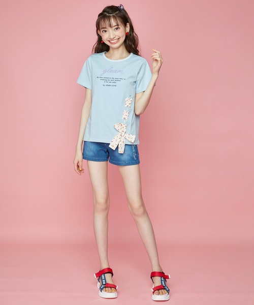 JENNI love（ジェニィラブ）の「チェリーレースアップTシャツ（Tシャツ/カットソー・キッズ・ベージュ/ブラック/サックスブルー・140cm/160cm/130cm/150cm）」の11枚目の写真