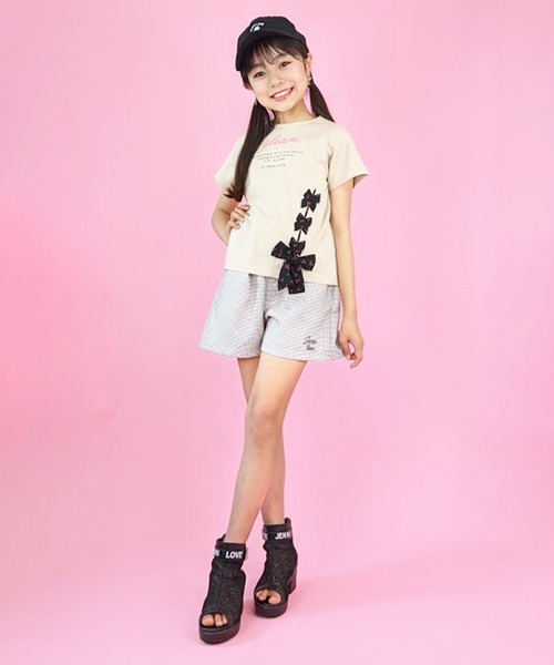 JENNI love（ジェニィラブ）の「チェリーレースアップTシャツ（Tシャツ/カットソー・キッズ・ベージュ/ブラック/サックスブルー・140cm/160cm/130cm/150cm）」の17枚目の写真