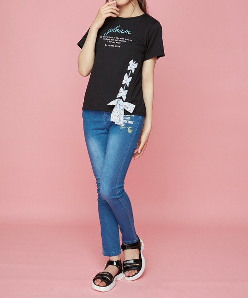 JENNI love（ジェニィラブ）の「チェリーレースアップTシャツ（Tシャツ/カットソー・キッズ・ベージュ/ブラック/サックスブルー・140cm/160cm/130cm/150cm）」の20枚目の写真