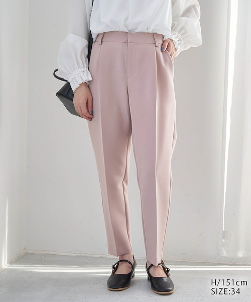 ROPE' PICNIC（ロペピクニック）の「【360°ウルトラストレッチ】【WEB限定・低身長向け】タックテーパードパンツ（その他パンツ・レディース・ブラック/ネイビー/ピンク/グリーン系その他/イエロー系その他3・40/38/36/34）」の5枚目の写真