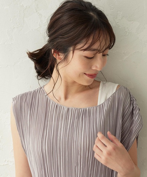 KOBE LETTUCE（コウベレタス）の「ブラ紐隠しタンクトップペチコートワンピース（インナーウェア/肌着・レディース・ブラック/オフホワイト/ベージュ・SM/L/XL）」の11枚目の写真