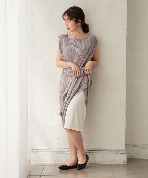 KOBE LETTUCE（コウベレタス）の「ブラ紐隠しタンクトップペチコートワンピース（インナーウェア/肌着・レディース・ブラック/オフホワイト/ベージュ・SM/L/XL）」の12枚目の写真