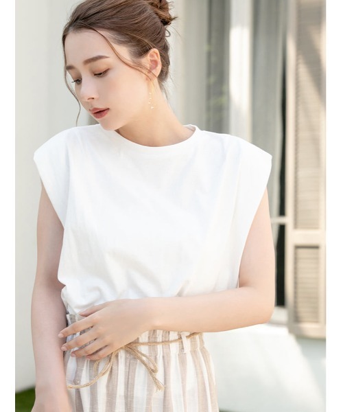 fifth（フィフス）の「フレンチスリーブシンプルカットソー（Tシャツ/カットソー・レディース・ホワイト/ラベンダー・MEDIUM）」の12枚目の写真