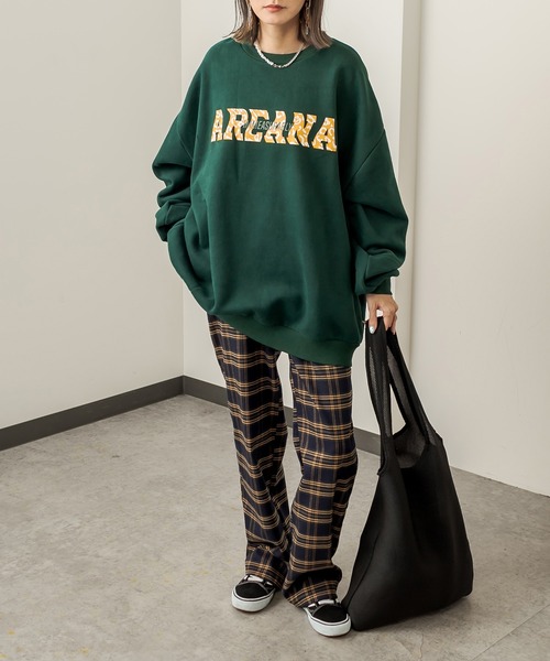 RASVOA(ラスボア)の「チェックストレートパンツ(その他パンツ・レディース・イエロー/ブラック/ネイビー・FREE)」の4枚目の写真