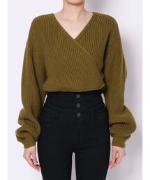 フロントクロスリブニット