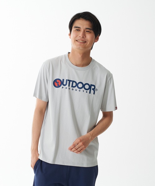 OUTDOOR PRODUCTS(アウトドアプロダクツ)の「【OUTDOOR PRODUCTS/アウトドアプロダクツ】ひんやり接触冷感素材使用UVカット機能付きロゴプリントTシャツ(Tシャツ/カットソー・メンズ・ホワイト/ブラック/ネイビー/グレー/カーキ・MEDIUM/LARGE/X-LARGE)」の1枚目の写真