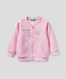 キッズロゴフリルポケットジップスウェットカーディガンG