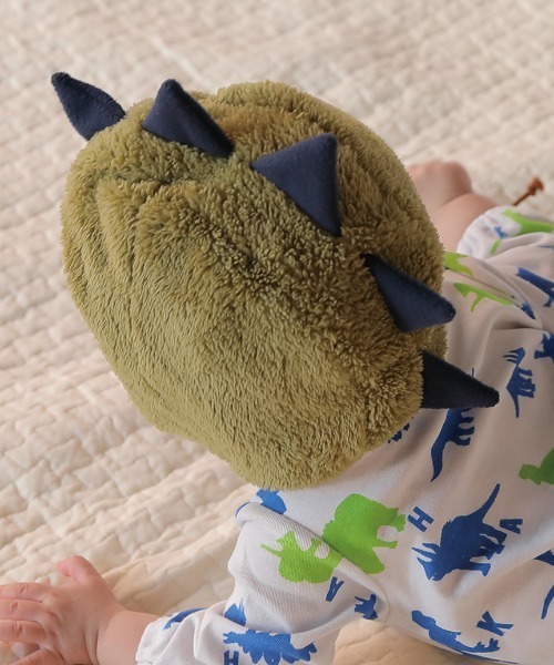 HAKKA BABY（ハッカベビー）の「[ベビー]アニマル耳付ボアニット帽子（ニットキャップ/ビーニー・キッズ・ピンク/オフホワイト/ブラウン/グリーン/キナリ/クリーム・S）」の15枚目の写真