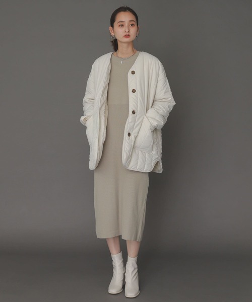 SENSE OF PLACE by URBAN RESEARCH（センスオブプレイスバイアーバンリサーチ）の「ウエストマークニットワンピース（ワンピース・レディース・ライトベージュ/ブラック/ライトブルー・ONE）」の4枚目の写真