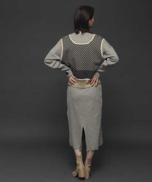 SENSE OF PLACE by URBAN RESEARCH（センスオブプレイスバイアーバンリサーチ）の「ウエストマークニットワンピース（ワンピース・レディース・ライトベージュ/ブラック/ライトブルー・ONE）」の12枚目の写真