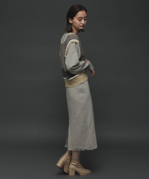 SENSE OF PLACE by URBAN RESEARCH（センスオブプレイスバイアーバンリサーチ）の「ウエストマークニットワンピース（ワンピース・レディース・ライトベージュ/ブラック/ライトブルー・ONE）」の13枚目の写真