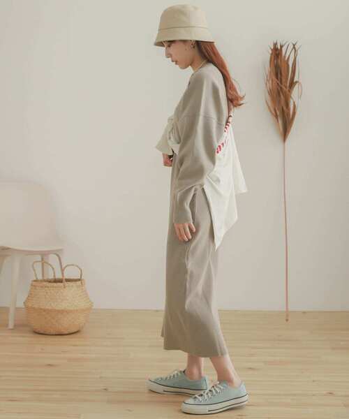 SENSE OF PLACE by URBAN RESEARCH（センスオブプレイスバイアーバンリサーチ）の「ウエストマークニットワンピース（ワンピース・レディース・ライトベージュ/ブラック/ライトブルー・ONE）」の16枚目の写真