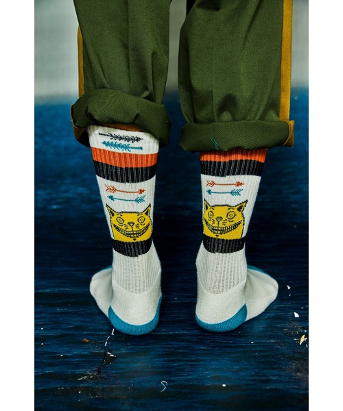 AlexanderLeeChang(アレキサンダーリーチャン)の「AlexanderLeeChang/アレキサンダーリーチャン YOSHI47 SOCKS ロゴ(ソックス/靴下・メンズ・ブラウン/ホワイト/レッド・FREE)」の16枚目の写真