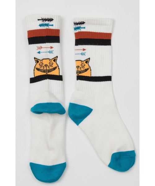 AlexanderLeeChang(アレキサンダーリーチャン)の「AlexanderLeeChang/アレキサンダーリーチャン YOSHI47 SOCKS ロゴ(ソックス/靴下・メンズ・ブラウン/ホワイト/レッド・FREE)」の11枚目の写真