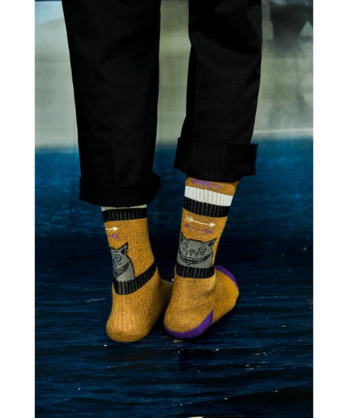 AlexanderLeeChang(アレキサンダーリーチャン)の「AlexanderLeeChang/アレキサンダーリーチャン YOSHI47 SOCKS ロゴ(ソックス/靴下・メンズ・ブラウン/ホワイト/レッド・FREE)」の17枚目の写真