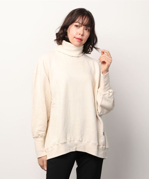 MANASTASH（マナスタッシュ）の「MANASTASH/マナスタッシュ　W's SWEAT BULKY NECK　ウィメンズスウェットバルキーネック　タートルネック（スウェット・レディース・ブラック/ナチュラル/オレンジ系その他/カラフル・MEDIUM）」の3枚目の写真