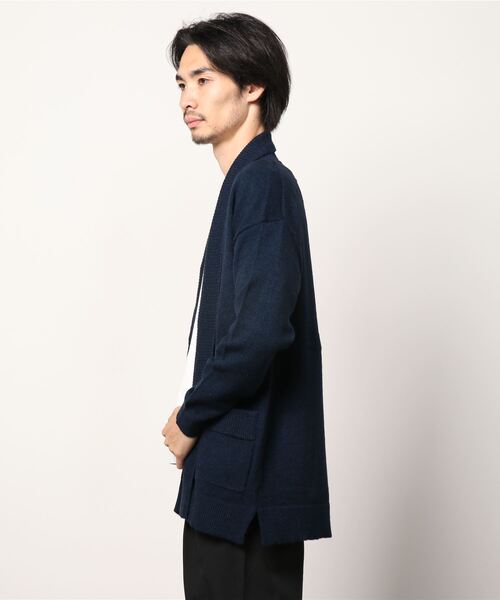 ANPAS(アンパス)の「Buttonless Knit Cardigan/ボタンレス ストレッチ ニットルーズカーディガン(カーディガン/ボレロ・メンズ・レンガ/ネイビー/ブラウン/ブラック・L/LL/M)」の5枚目の写真