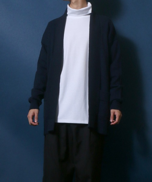 ANPAS(アンパス)の「Buttonless Knit Cardigan/ボタンレス ストレッチ ニットルーズカーディガン(カーディガン/ボレロ・メンズ・レンガ/ネイビー/ブラウン/ブラック・L/LL/M)」の22枚目の写真