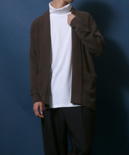 ANPAS(アンパス)の「Buttonless Knit Cardigan/ボタンレス ストレッチ ニットルーズカーディガン(カーディガン/ボレロ・メンズ・レンガ/ネイビー/ブラウン/ブラック・L/LL/M)」の21枚目の写真