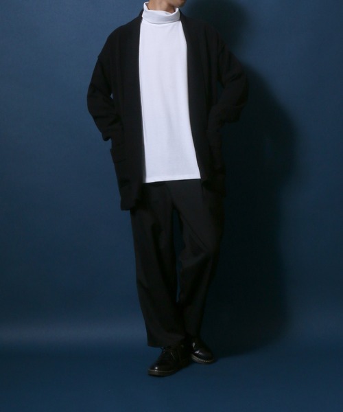 ANPAS(アンパス)の「Buttonless Knit Cardigan/ボタンレス ストレッチ ニットルーズカーディガン(カーディガン/ボレロ・メンズ・レンガ/ネイビー/ブラウン/ブラック・L/LL/M)」の16枚目の写真