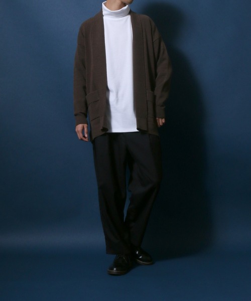 ANPAS(アンパス)の「Buttonless Knit Cardigan/ボタンレス ストレッチ ニットルーズカーディガン(カーディガン/ボレロ・メンズ・レンガ/ネイビー/ブラウン/ブラック・L/LL/M)」の17枚目の写真