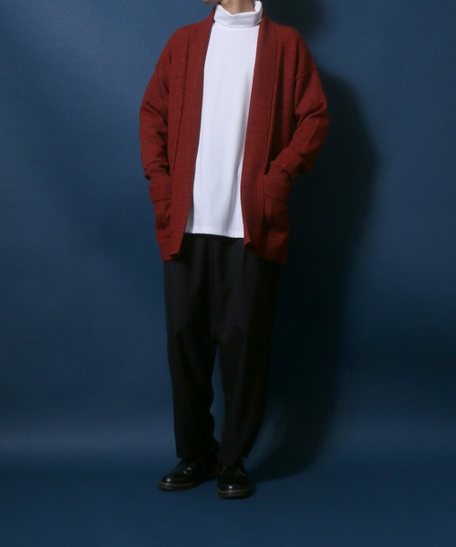 ANPAS(アンパス)の「Buttonless Knit Cardigan/ボタンレス ストレッチ ニットルーズカーディガン(カーディガン/ボレロ・メンズ・レンガ/ネイビー/ブラウン/ブラック・L/LL/M)」の19枚目の写真
