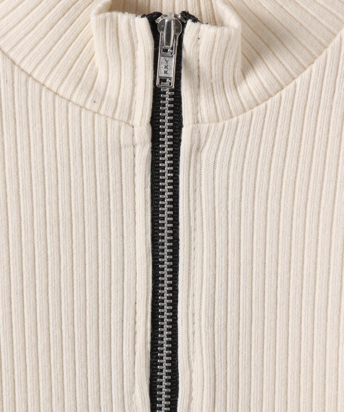 JEANASIS(ジーナシス)の「【KIDS】フロントZIPリブプルオーバー/256504(Tシャツ/カットソー・キッズ・アイボリー/ブラック/グリーン・120/140)」の5枚目の写真