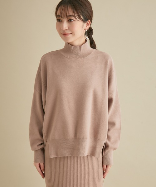 VIS（ビス）の「【セットアップ対応】ゆったりしたフォルムがかわいいハイネックミラノリブプルオーバー（ニット/セーター・レディース・ブラック/サックスブルー/キナリ/ブラウン系その他2・FREE）」の8枚目の写真