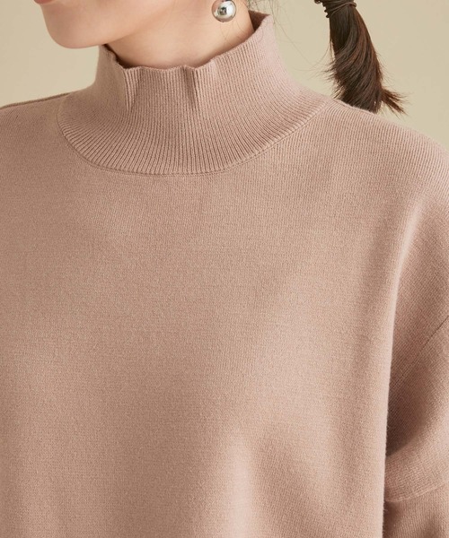 VIS（ビス）の「【セットアップ対応】ゆったりしたフォルムがかわいいハイネックミラノリブプルオーバー（ニット/セーター・レディース・ブラック/サックスブルー/キナリ/ブラウン系その他2・FREE）」の14枚目の写真